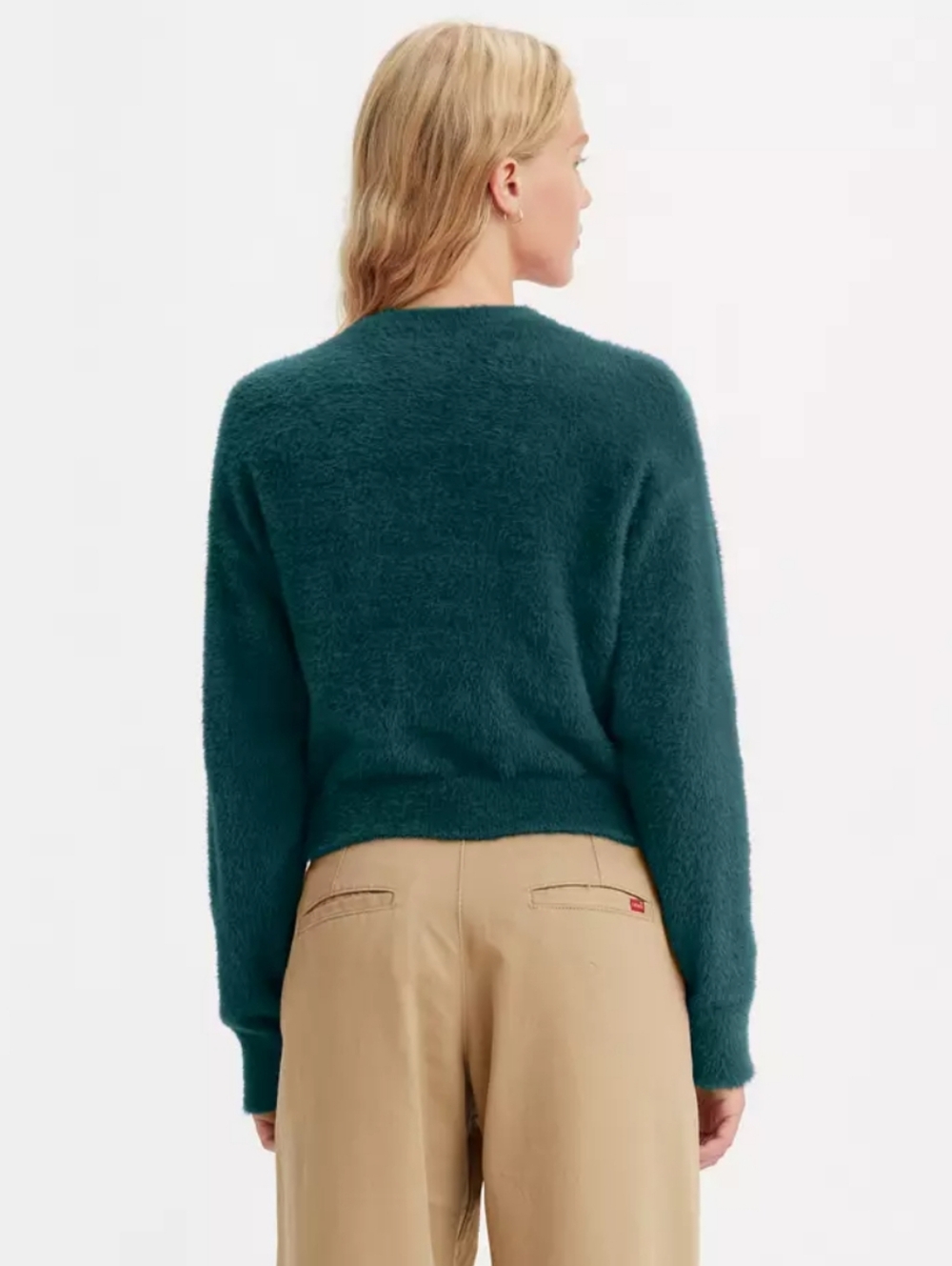 Levi's Green Fuzzy Cat Cropped Cardigan - Picture 2 of 14